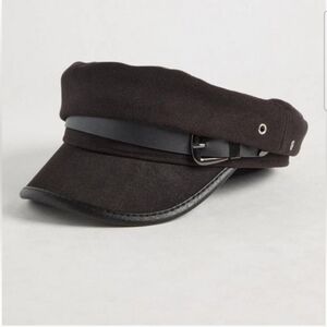 NWOT Torrid Black Faux Leather Embellished Cabbie Hat